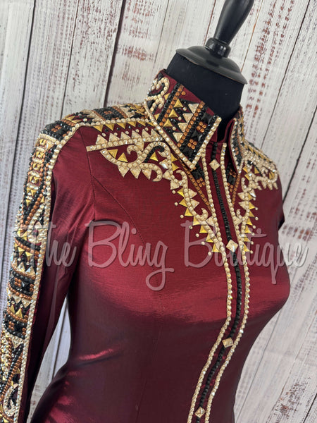 Burgundy, Rust & Tan Day Shirt Set (XL)