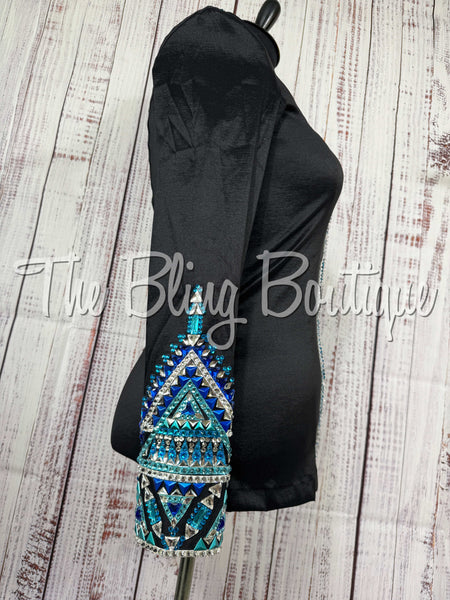 Black, Turquoise & Royal Blue Day Shirt Set (XL)