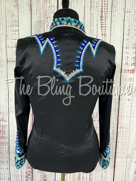 Black, Turquoise & Royal Blue Day Shirt Set (XL)