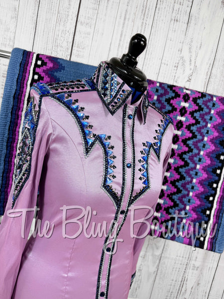 Lilac, Periwinkle, Grey & Black Day Shirt Set (Large)
