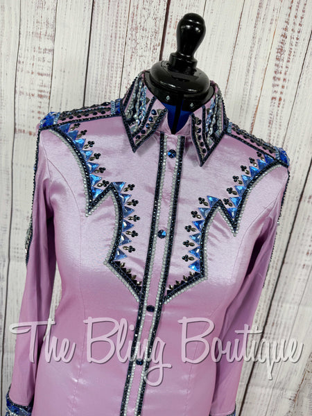 Lilac, Periwinkle, Grey & Black Day Shirt Set (Large)