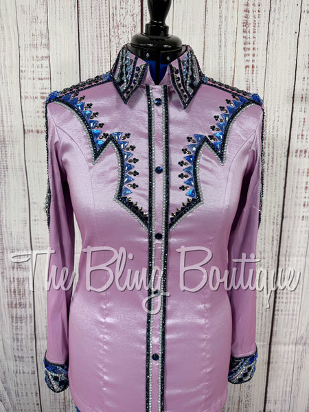 Lilac, Periwinkle, Grey & Black Day Shirt Set (Large)