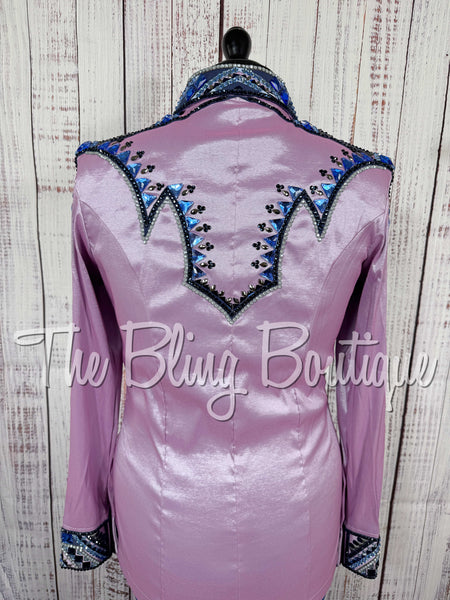 Lilac, Periwinkle, Grey & Black Day Shirt Set (Large)