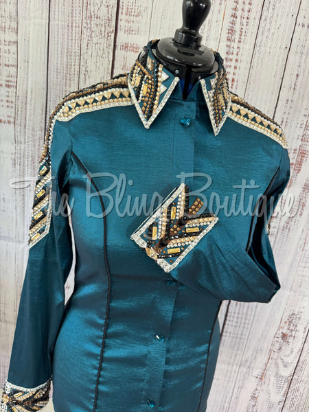 Dark Teal, Tan & Bronze Day Shirt Set (L)