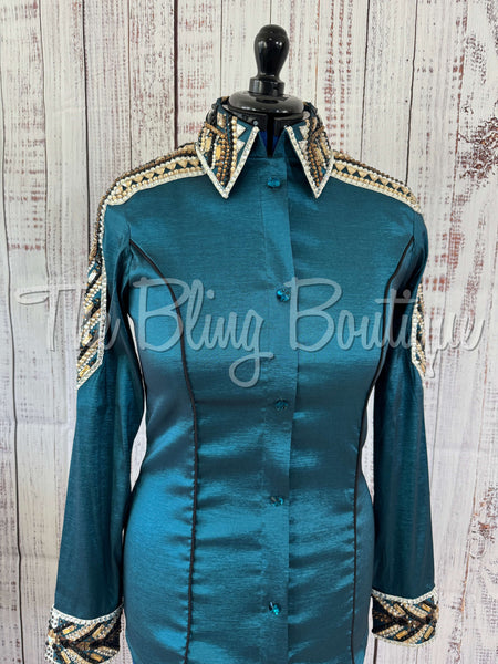 Dark Teal, Tan & Bronze Day Shirt Set (L)