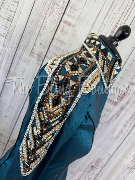 Dark Teal, Tan & Bronze Day Shirt Set (L)