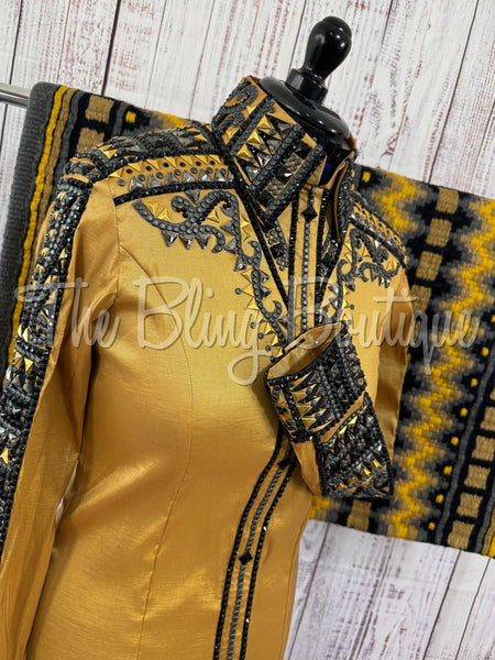 Gold & Gunmetal Day Shirt Set (L)