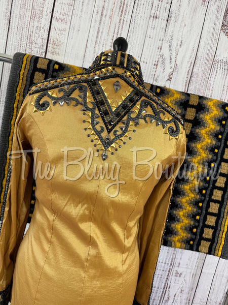 RE-ORDER Gold & Gunmetal Day Shirt Set (Choose Your Size)