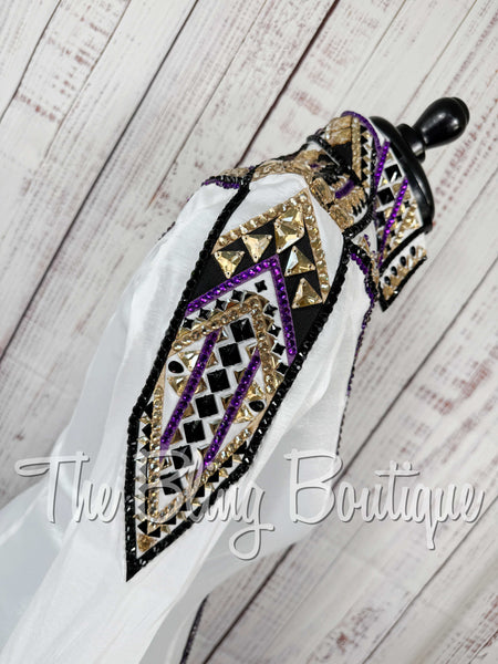 White, Purple, Tan & Black Day Shirt Set (Medium)