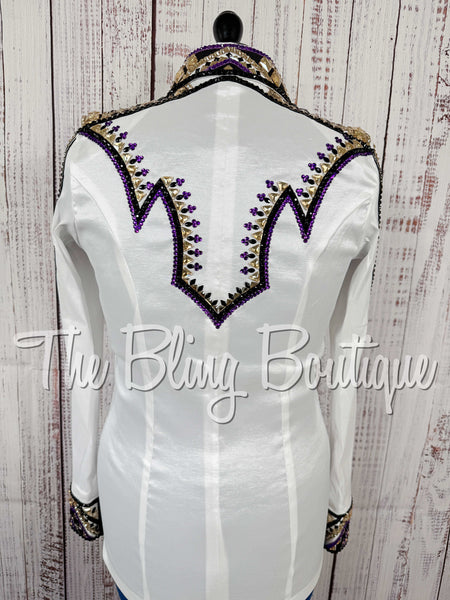 White, Purple, Tan & Black Day Shirt Set (Medium)