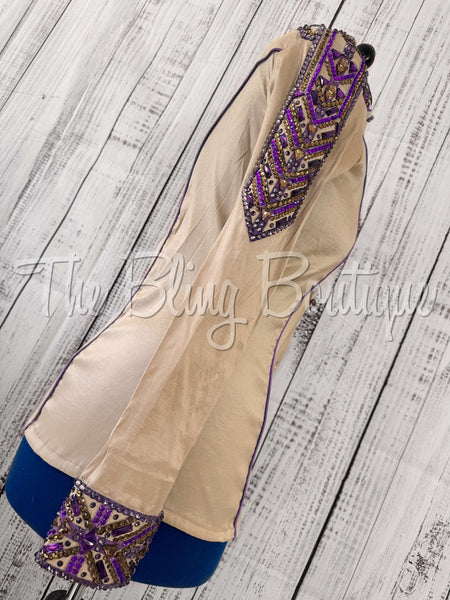 Tan & Purple Day Shirt Set (L)