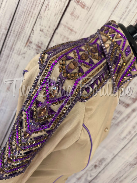 Tan & Purple Day Shirt Set (L)