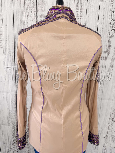 Tan & Purple Day Shirt Set (L)