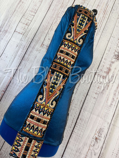 Ocean Blue, Rust & Tan Day Shirt Set (L)