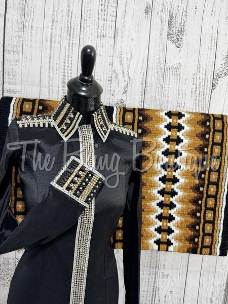 Black, Tan & White Day Shirt Set (S)