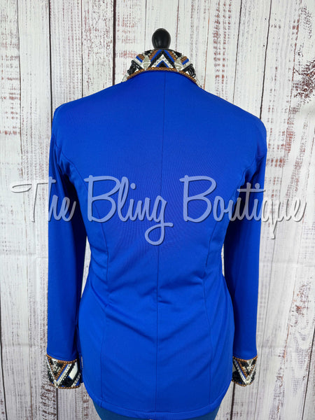 Royal Blue, Copper, Black & White Day Shirt Set (Large)