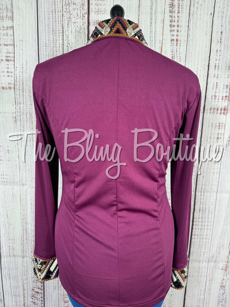Plum, Copper, Black & White Day Shirt Set (Large)