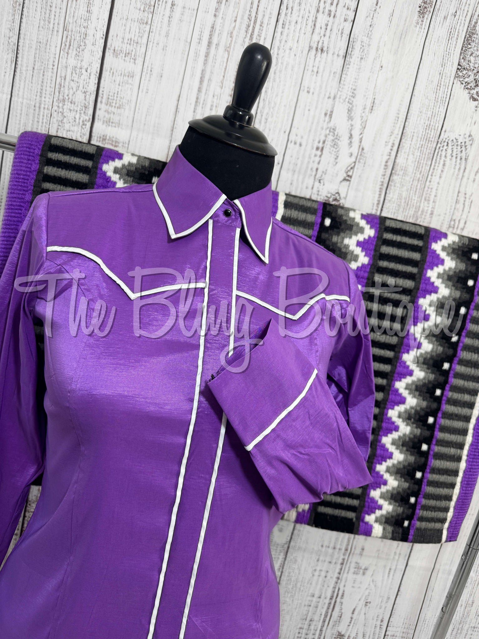 Grape Purple & White Classic Day Shirt Set (XL)