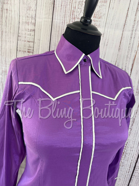 Grape Purple & White Classic Day Shirt Set (XL)