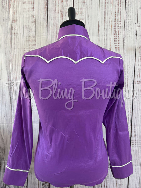 Grape Purple & White Classic Day Shirt Set (XL)