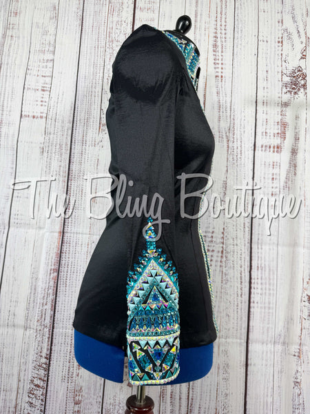 Black, Turquoise & Aqua Day Shirt Set (Large)