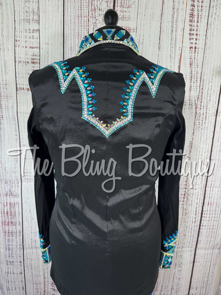 Black, Turquoise & Aqua Day Shirt Set (Large)