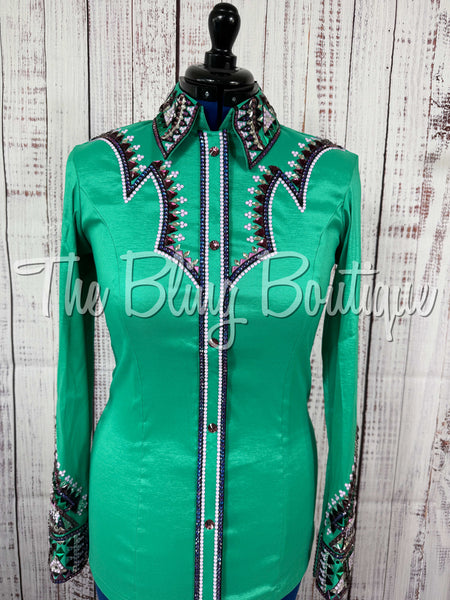 Green, Purple & Berry Day Shirt Set (Medium)