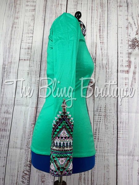 Green, Purple & Berry Day Shirt Set (Medium)