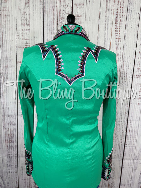 Green, Purple & Berry Day Shirt Set (Medium)