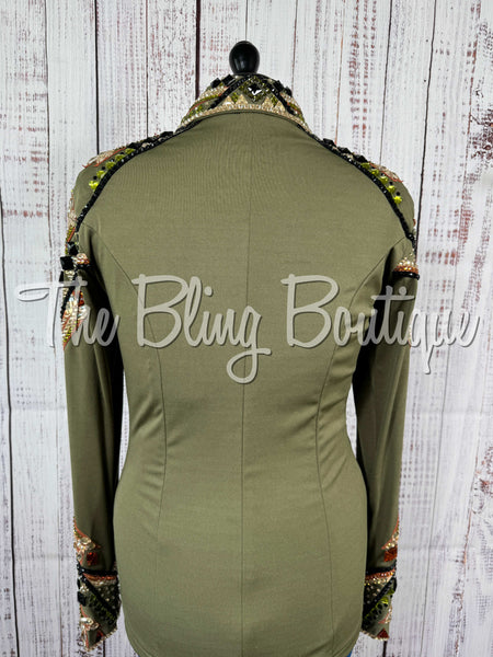 Olive Green, Copper, Black & Tan Day Shirt Set (Medium)