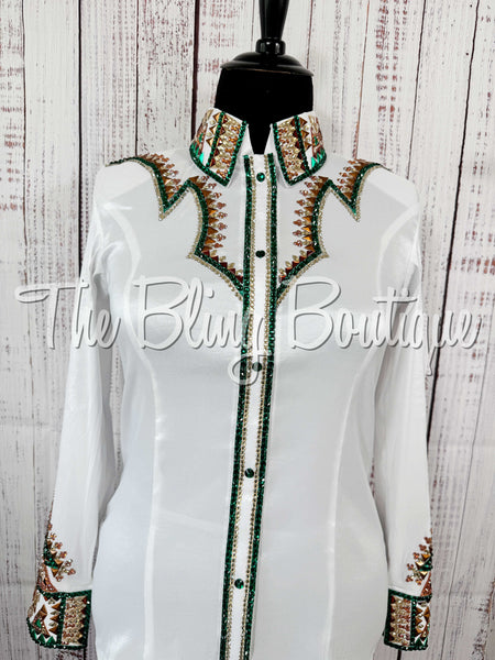 White, Green, Copper, Black & Tan Day Shirt Set (XL)