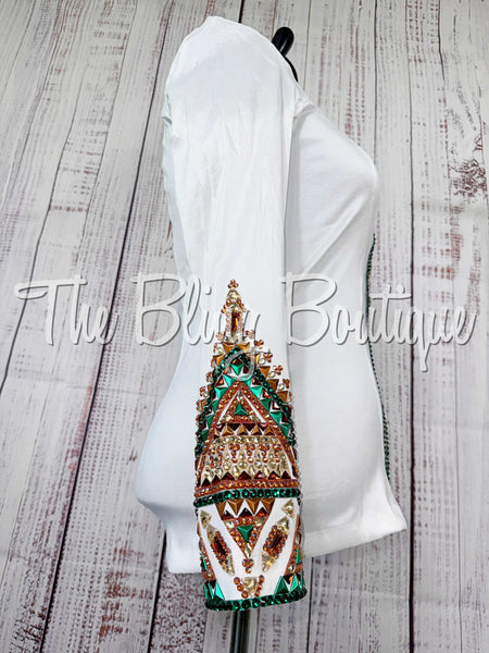White, Green, Copper, Black & Tan Day Shirt Set (XL)