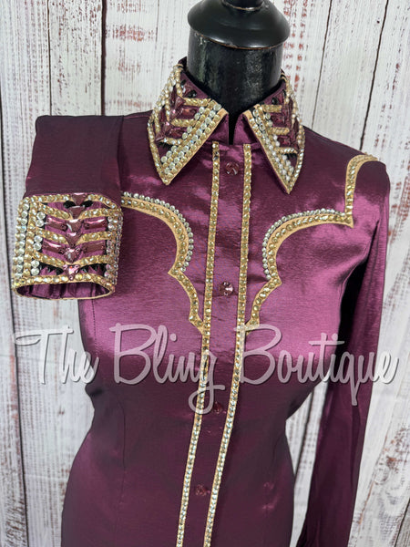 Plum & Tan Day Shirt Set (Small)