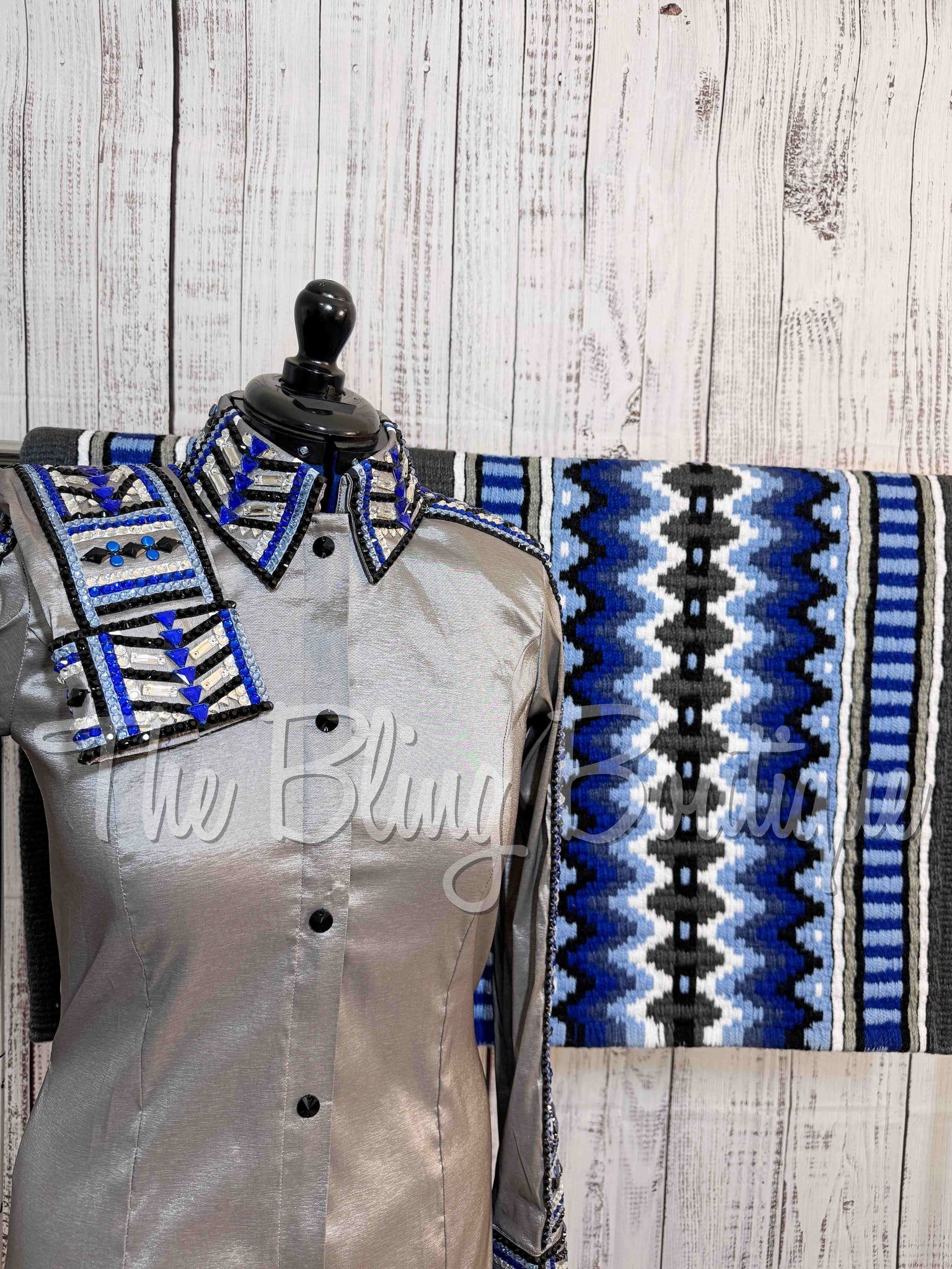 RE-ORDER Grey, Periwinkle & Blue Day Shirt Set (Choose Your Size)