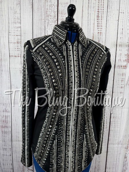 Black, Gunmetal Grey & White Showmanship Jacket (Large)