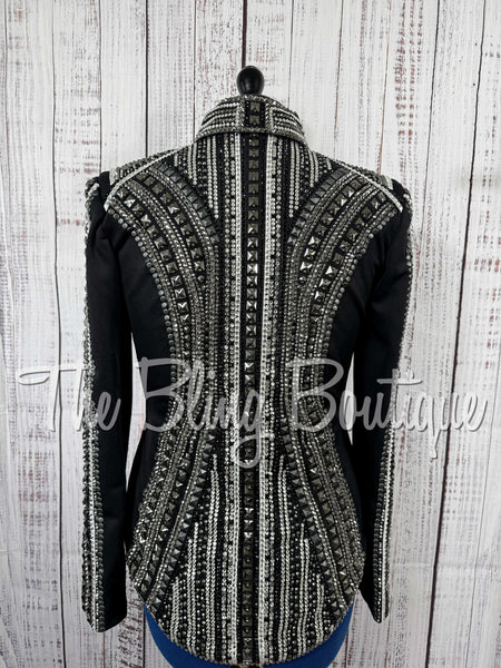 Black, Gunmetal Grey & White Showmanship Jacket (Large)