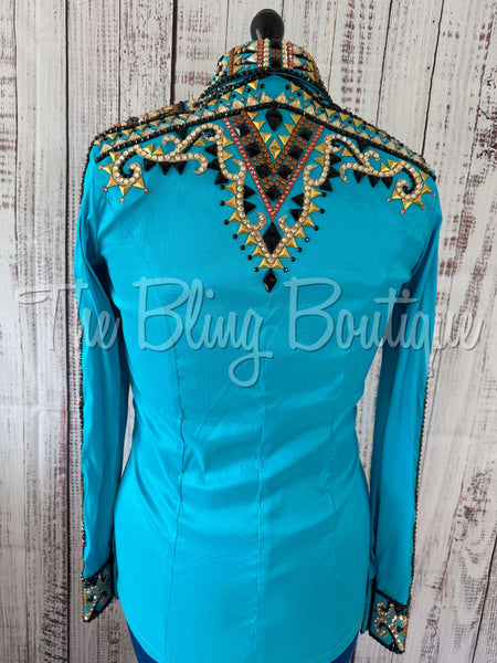 Turquoise, Rust, Tan & Black Day Shirt Set (S)