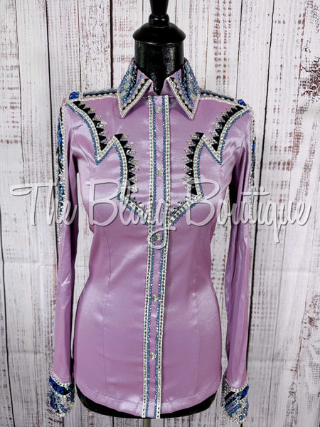 Lilac, Cornflower Blue, Black & White Day Shirt Set (Small)