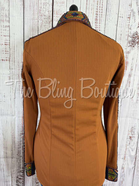 Terracotta, Plum, olive Green & Navy Blue Day Shirt Set (L)