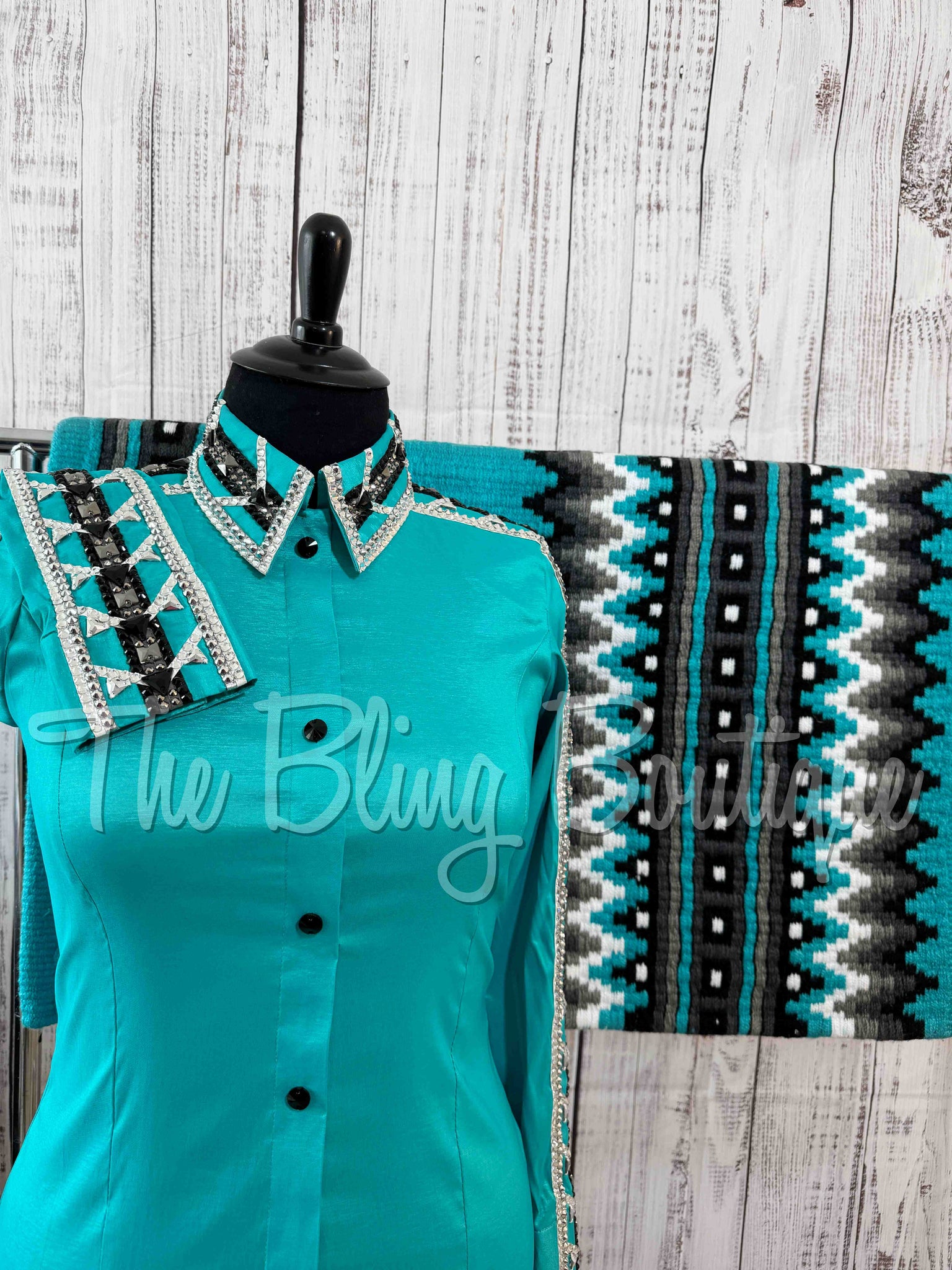 RE-ORDER Teal & Charcoal Day Shirt Set (Choose Your Size)