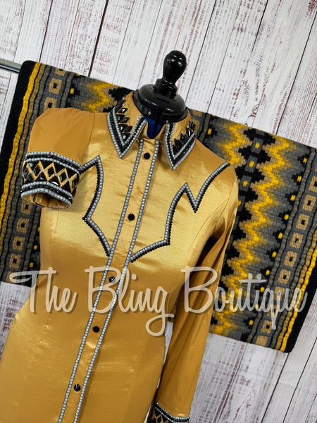 Mustard/Gold, Charcoal Grey & Black Day Shirt Set (Medium)