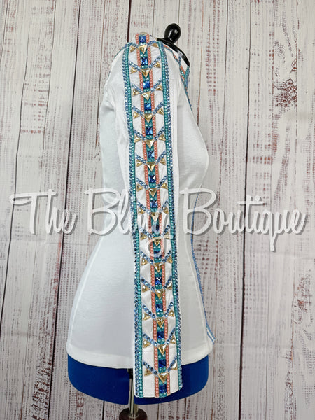 White, Periwinkle, Teal & Coral Day Shirt Set (Medium)