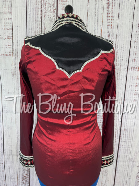 Burgundy & Black Two Toned Day Shirt Set (Medium)