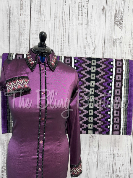 Plum & Black Day Shirt Set (M)