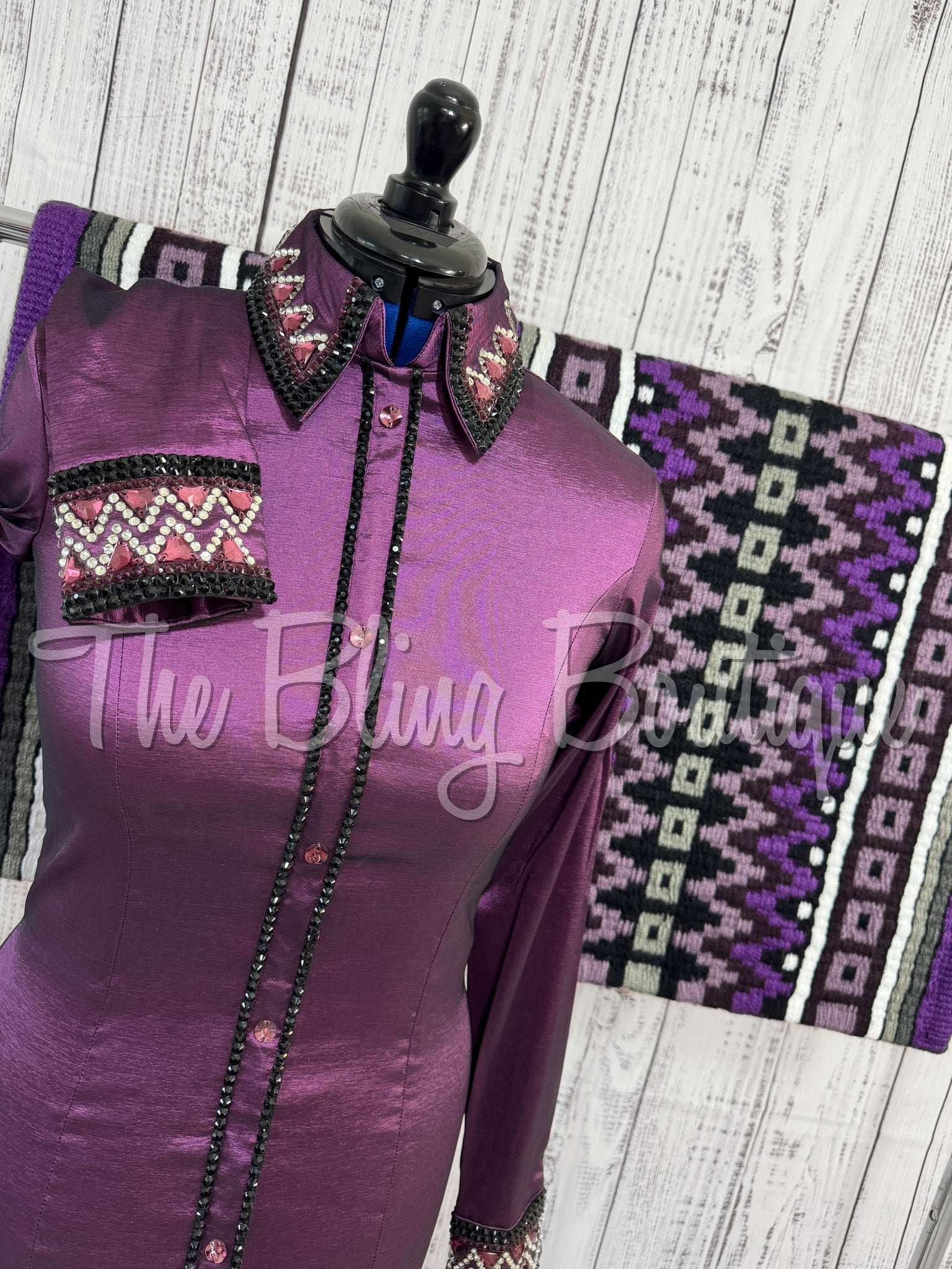 Plum & Black Day Shirt Set (M)