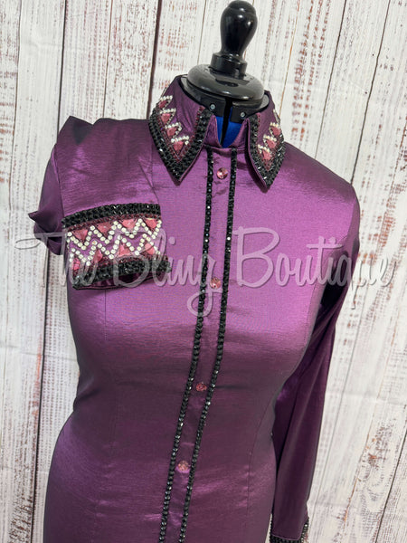 Plum & Black Day Shirt Set (M)