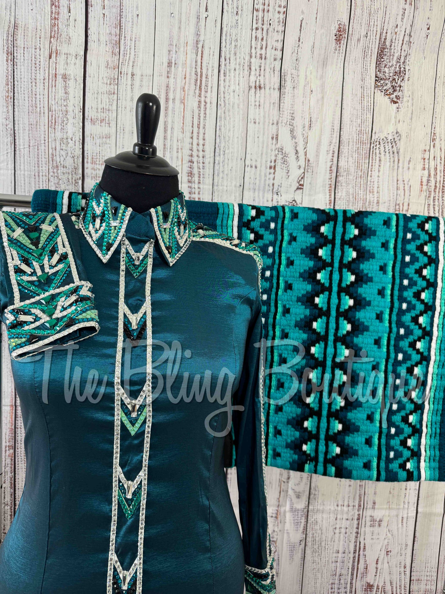 RE-ORDER Ocean Teal & Bright Teal Day Shirt Set (Choose Your Size)