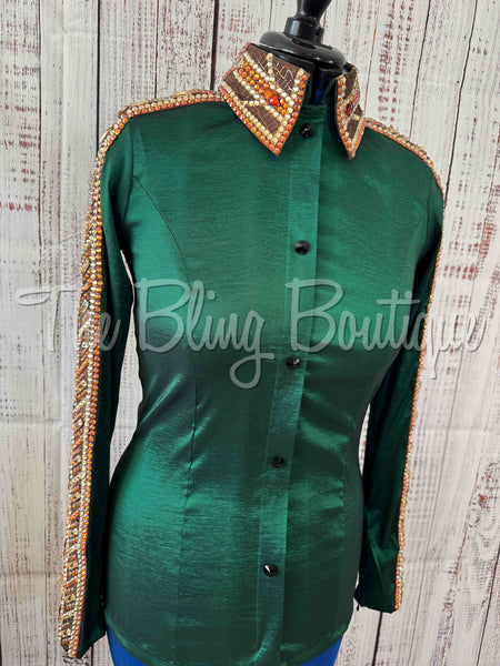 Hunter Green, Rust & Bronze Day Shirt Set (M)