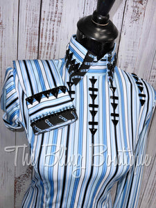 Blue & White Stripe Day Shirt Set (Multiple Sizes Available- S, M, L, XL)