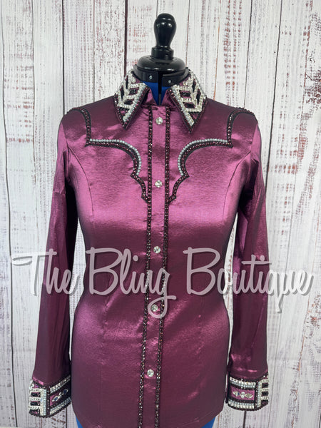 Plum, Black, Grey & White Day Shirt Set (Medium)